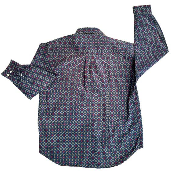DOCKERS ~ Men's Multicolor Blues and Reds Long Sleeve Patterned Shirt size M - Picture 4 of 6